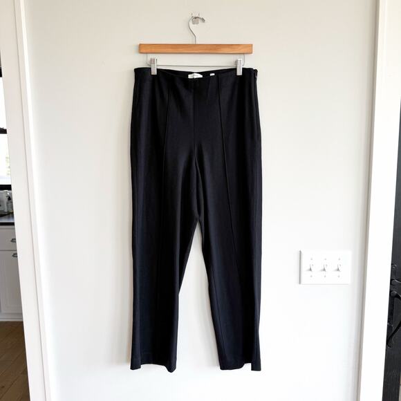 Vince Pants - Vince Wool Blend Pintuck Pull-On High Rise Straight Leg Pants Black 10